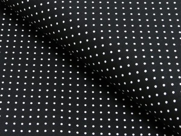 Baumwoll Druck Tupfen Schwarz/ Weiß 2mm